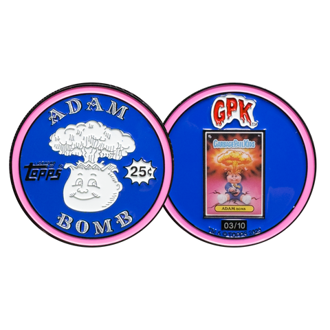 Bluish 2.25 inch Adam Bomb Challenge Coin limited to 10 pieces with individual serial number with full color card inset on the back (Copy)