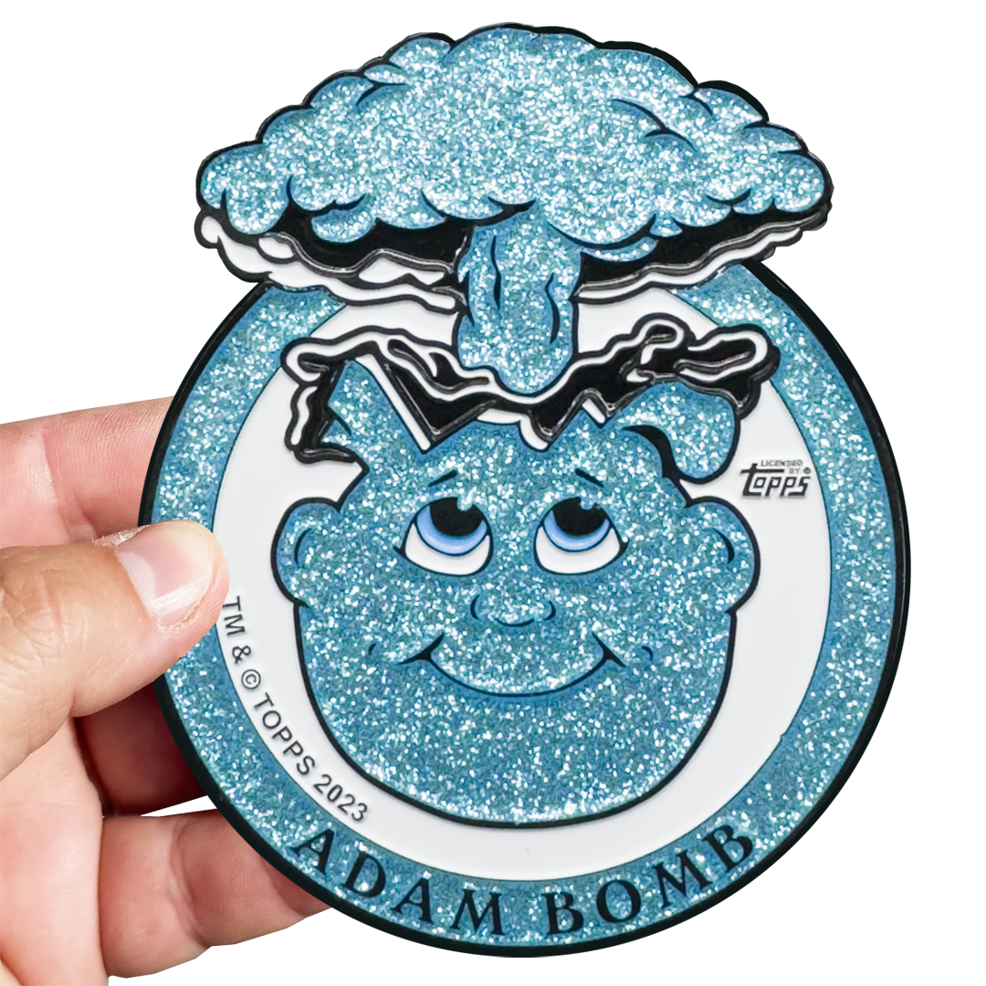 Powder Blue Glitter **HUGE** 4 inch Adam Bomb Challenge Coin
