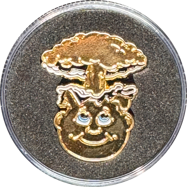 GPK-BB-007 Gross Gold 24 KT Gold plated Adam Bomb Challenge Coin Officially Licensed by Topps