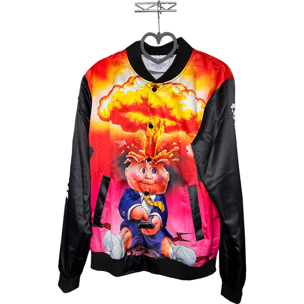 NWT size Small Officially Licensed Adam Bomb Satin Garbage Pail Kids jacket