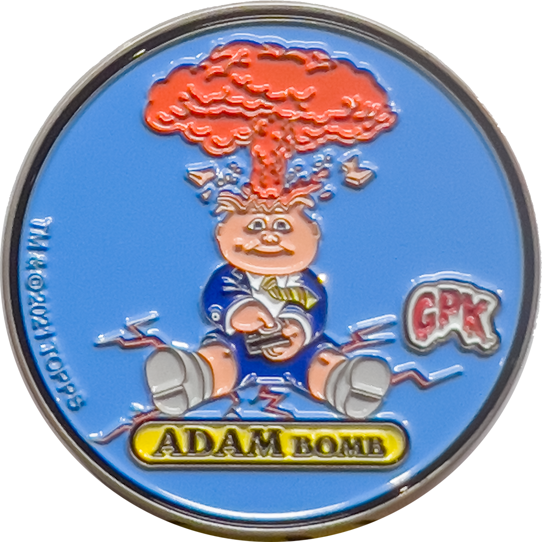 Adam Bomb pin - large 2 inch serial numbered with dual pin posts