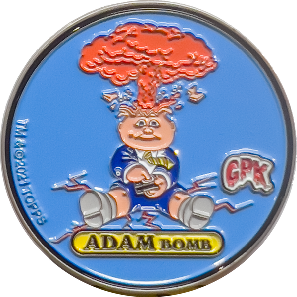 Adam Bomb pin - large 2 inch serial numbered with dual pin posts