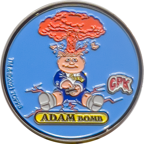 Adam Bomb pin - large 2 inch serial numbered with dual pin posts