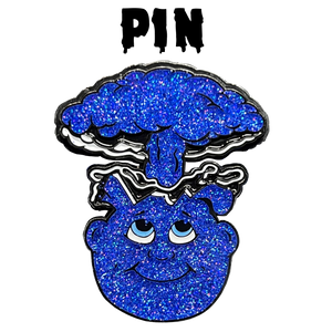 STRICT 1 PIN LIMIT: Blue Glitter Adam Bomb pin: limited to 5 pieces with individual serial number