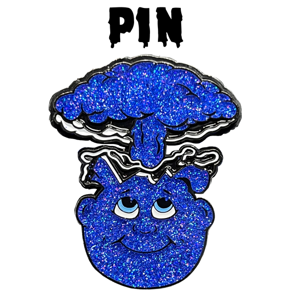STRICT 1 PIN LIMIT: Blue Glitter Adam Bomb pin: limited to 5 pieces with individual serial number