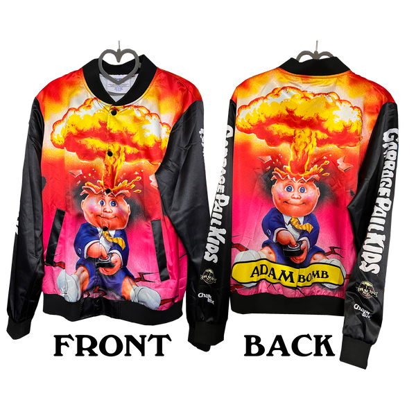 NWT size Small Officially Licensed Adam Bomb Satin Garbage Pail Kids jacket