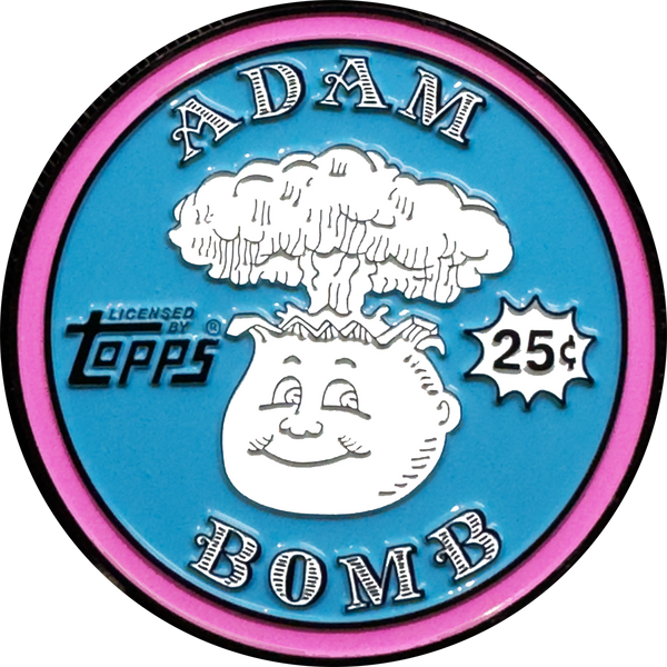Powder Blue 2.25 inch Adam Bomb Challenge Coin limited to 10 pieces with individual serial number with full color card inset on the back