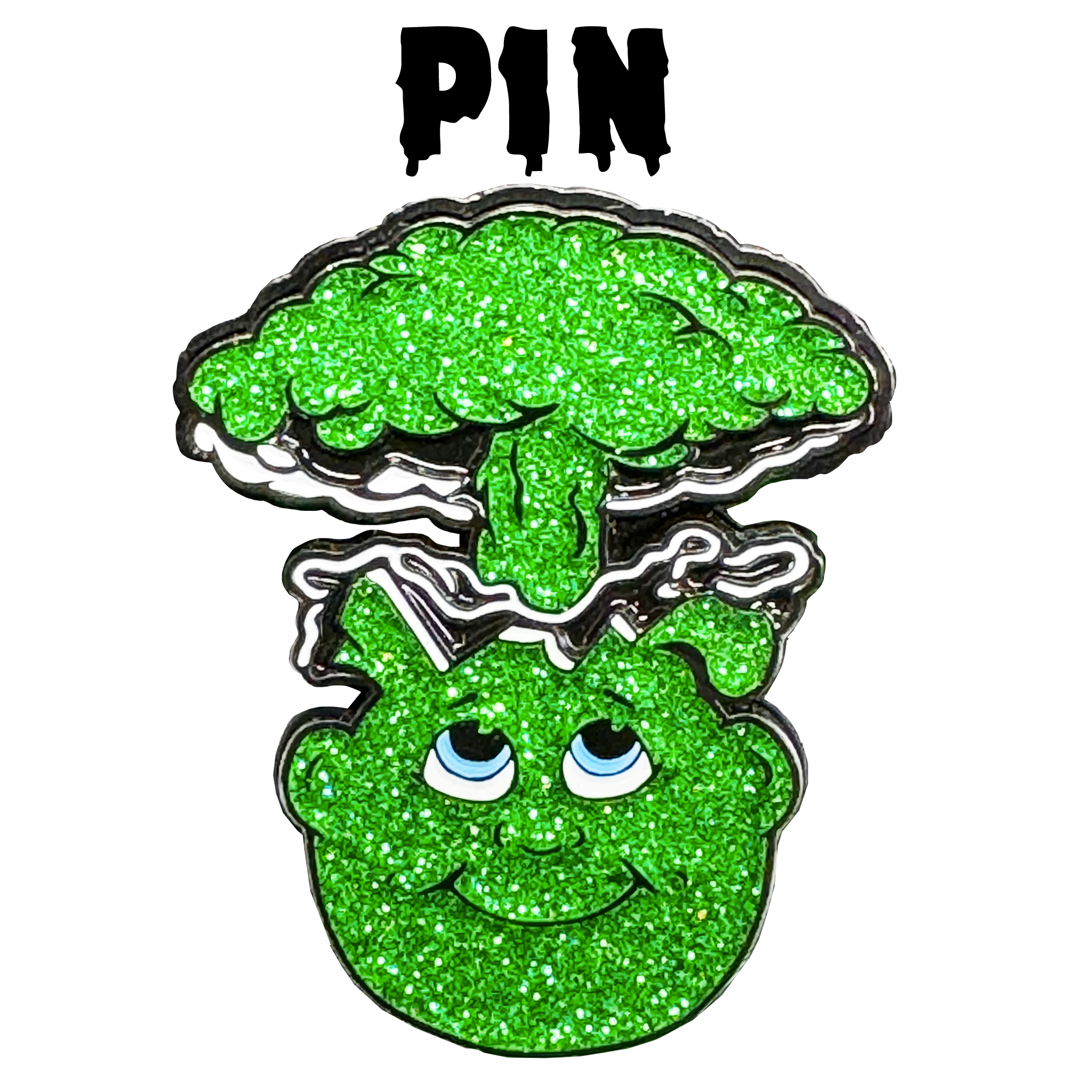 STRICT 1 PIN LIMIT: Green Glitter Adam Bomb pin: limited to 5 pieces with individual serial number