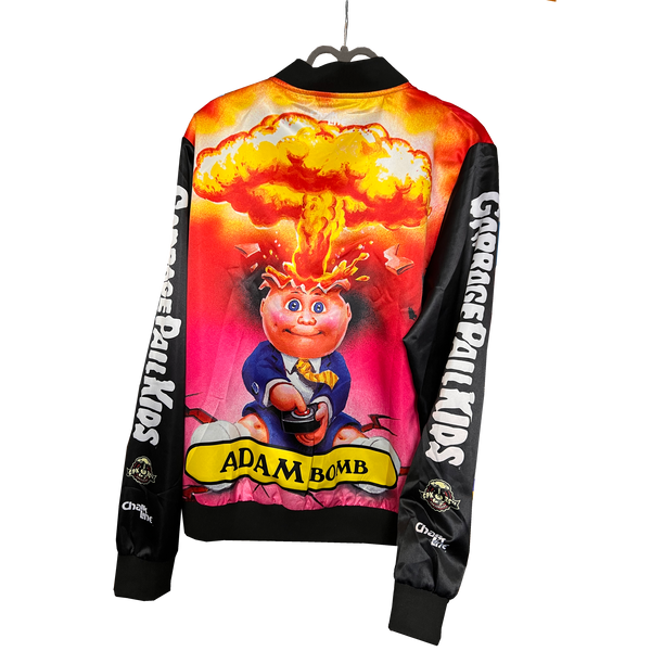 NWT size Small Officially Licensed Adam Bomb Satin Garbage Pail Kids jacket