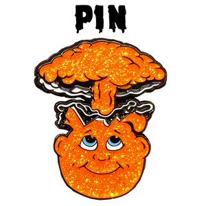 STRICT 1 PIN LIMIT: Orange Glitter Adam Bomb pin: limited to 5 pieces with individual serial number