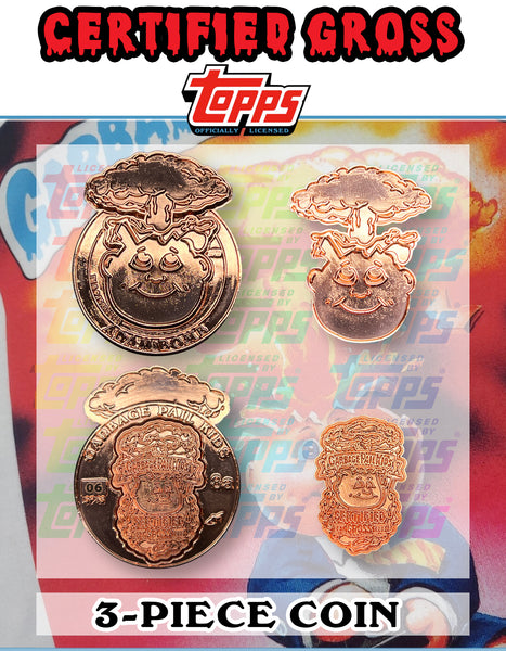 Copper plated 3-piece Adam Bomb Challenge Coin limited to 15 pieces with individual serial number