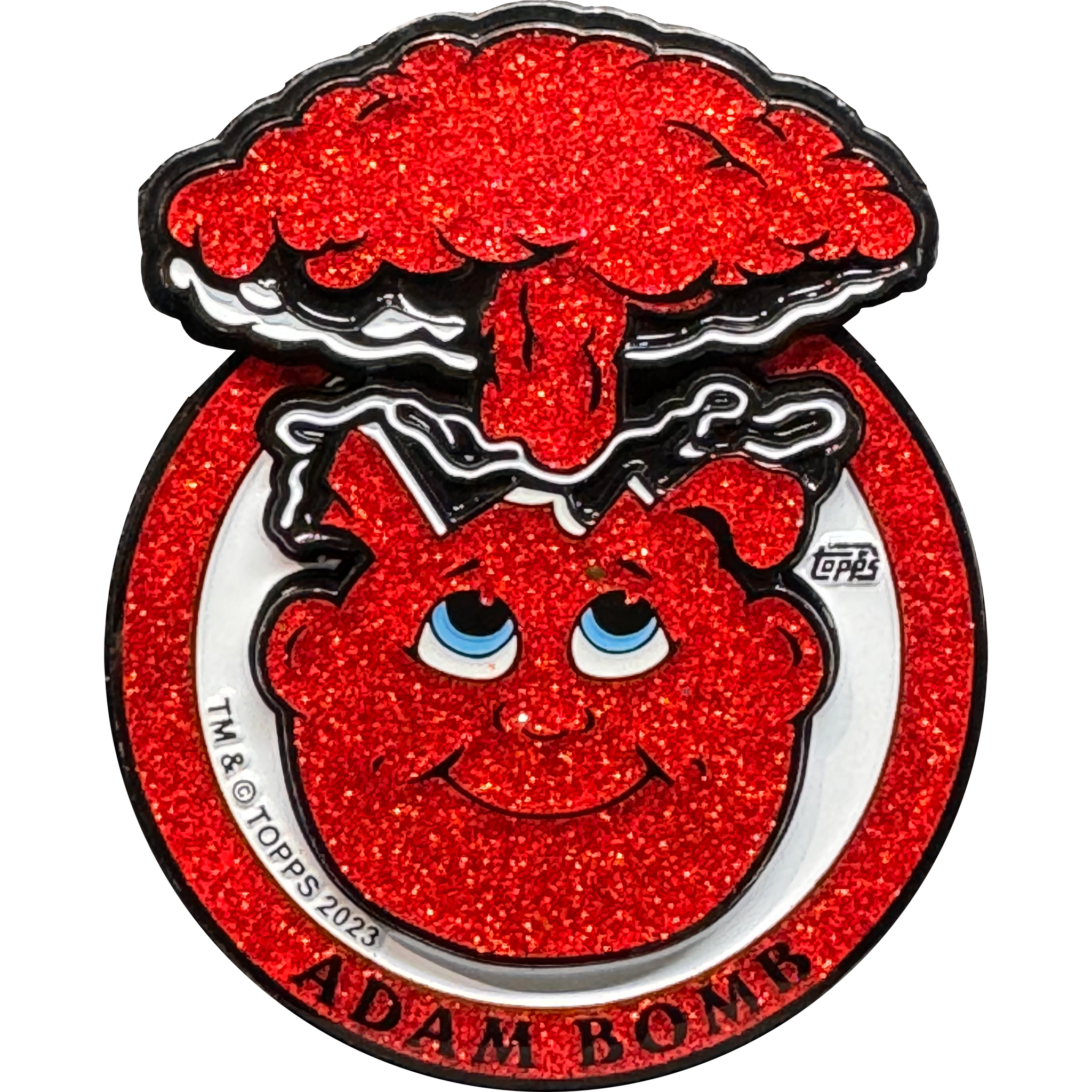 Red Glitter plated 3-piece Adam Bomb Challenge Coin limited to 15 pieces with individual serial number