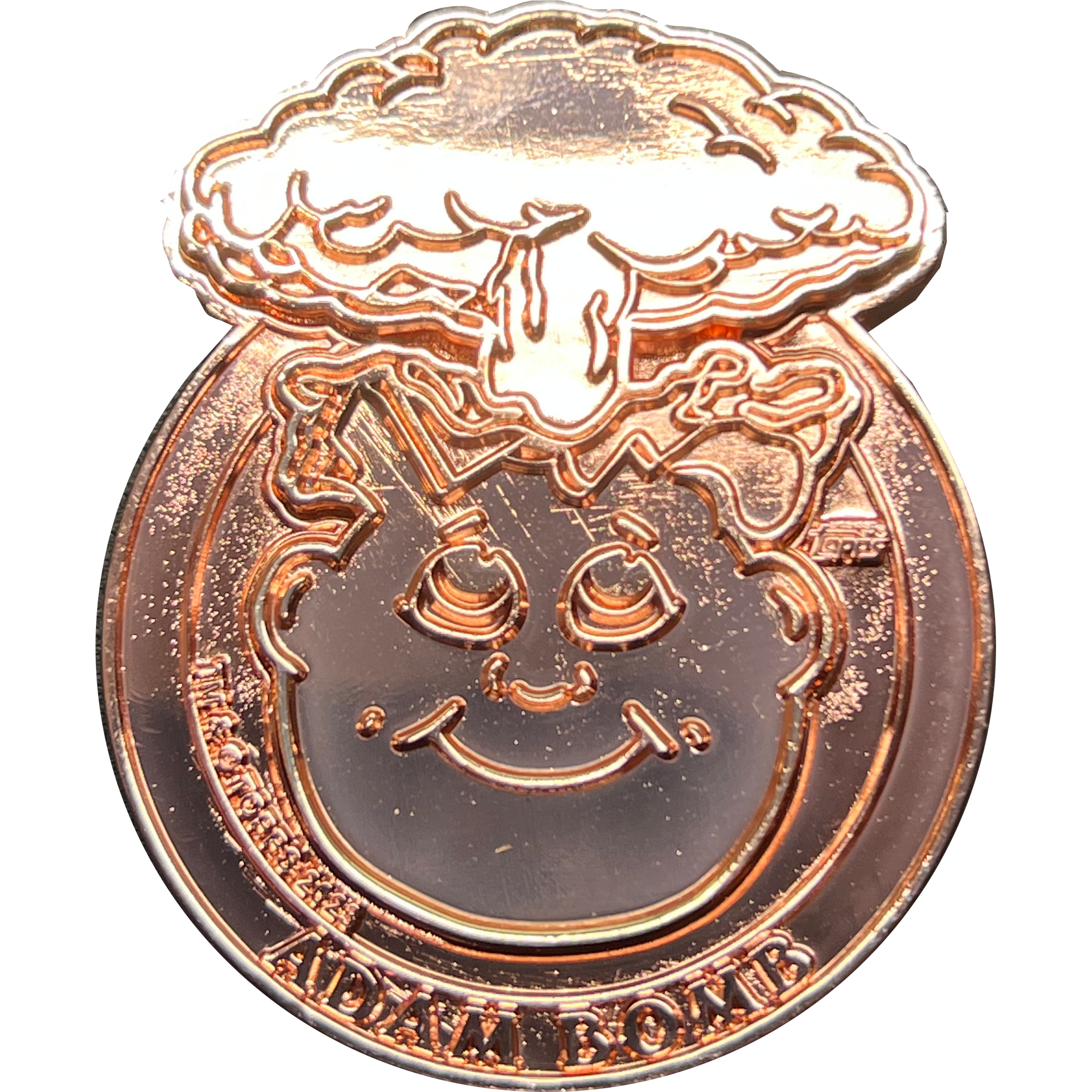 Rose Gold plated 3-piece Adam Bomb Challenge Coin limited to 15 pieces with individual serial number
