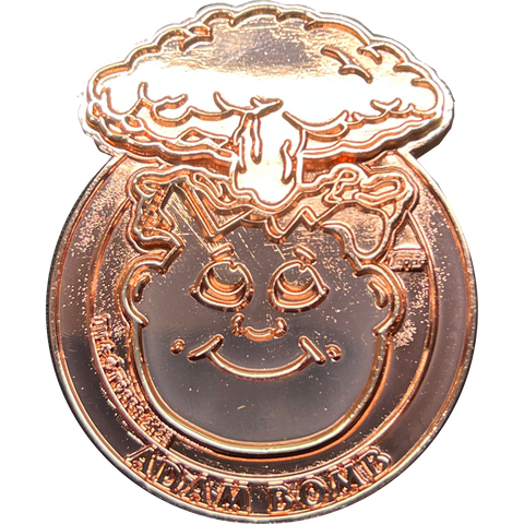 Rose Gold plated 3-piece Adam Bomb Challenge Coin limited to 15 pieces with individual serial number