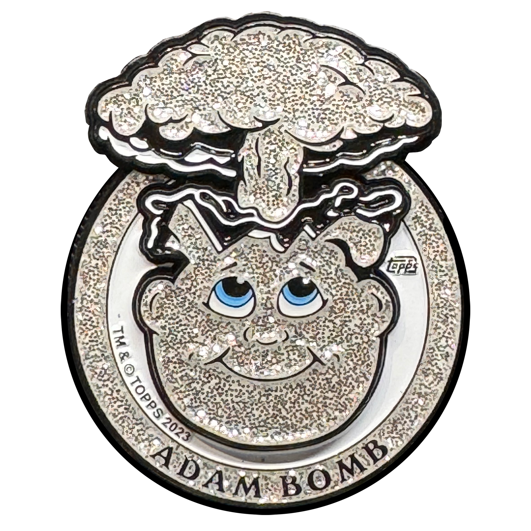 Silver Glitter plated 3-piece Adam Bomb Challenge Coin limited to 15 pieces with individual serial number