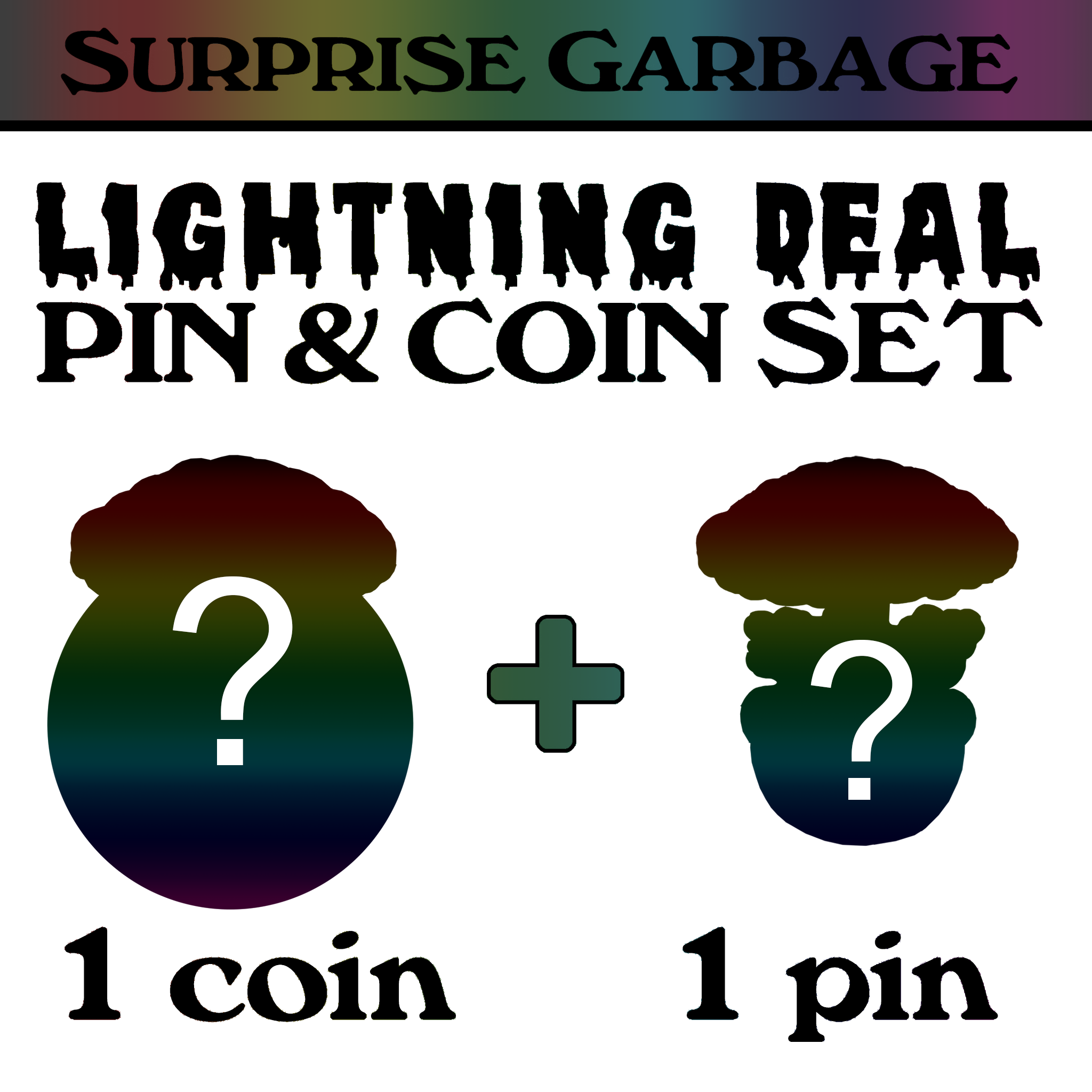STRICT 1 SET LIMIT: Coin & pin Combo deal: MYSTERY Pin and matching 3-piece Adam Bomb Challenge Coin limited to 15 pieces with individual serial number