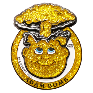 Yellow Glitter plated 3-piece Adam Bomb Challenge Coin limited to 15 pieces with individual serial number