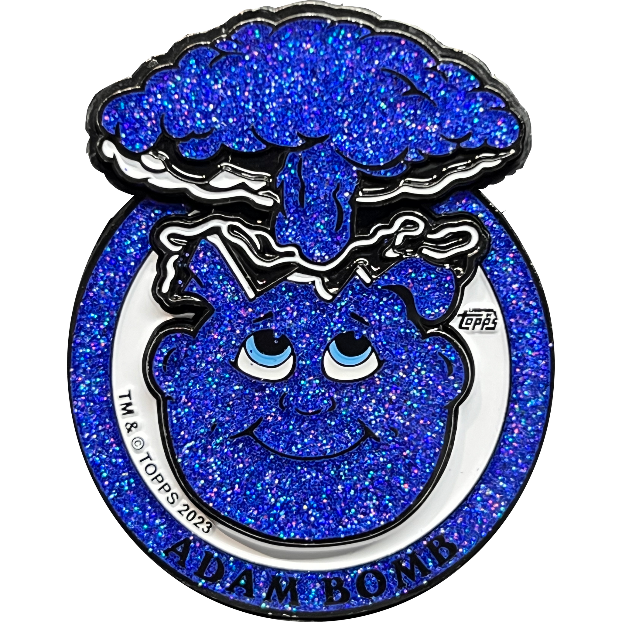 Blue Glitter plated 3-piece Adam Bomb Challenge Coin limited to 15 pieces with individual serial number