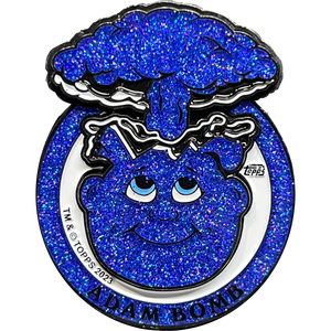 Blue Glitter plated 3-piece Adam Bomb Challenge Coin limited to 15 pieces with individual serial number