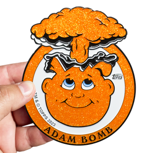 Bright Orange Glitter **HUGE** 4 inch Adam Bomb Challenge Coin limited to 15 pieces with individual serial number