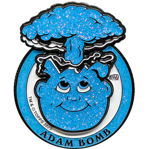 Powder Blue Glitter plated 3-piece Adam Bomb Challenge Coin limited to 15 pieces with individual serial number