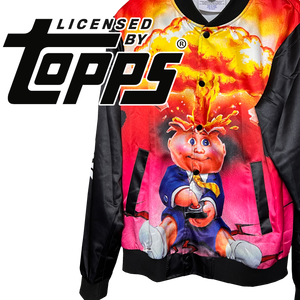 NWT size Small Officially Licensed Adam Bomb Satin Garbage Pail Kids jacket