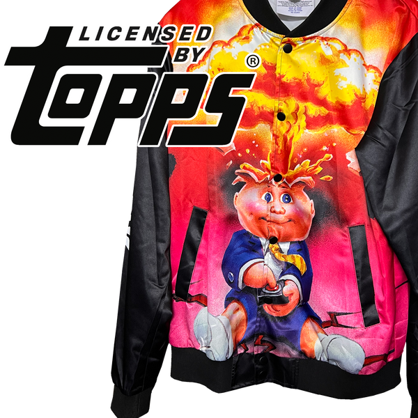 NWT size Small Officially Licensed Adam Bomb Satin Garbage Pail Kids jacket