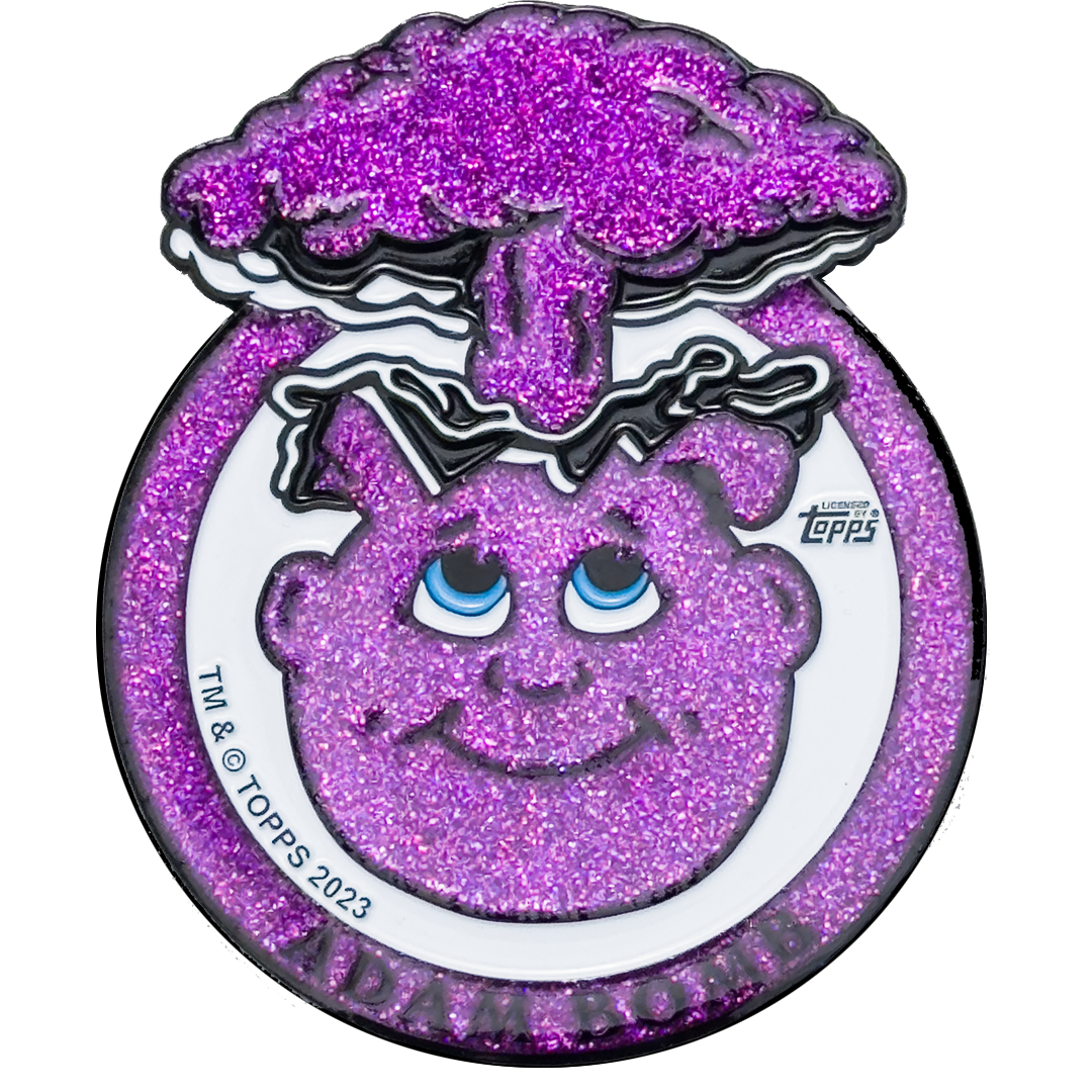 Purple Glitter **HUGE** 4 inch Adam Bomb Challenge Coin limited to