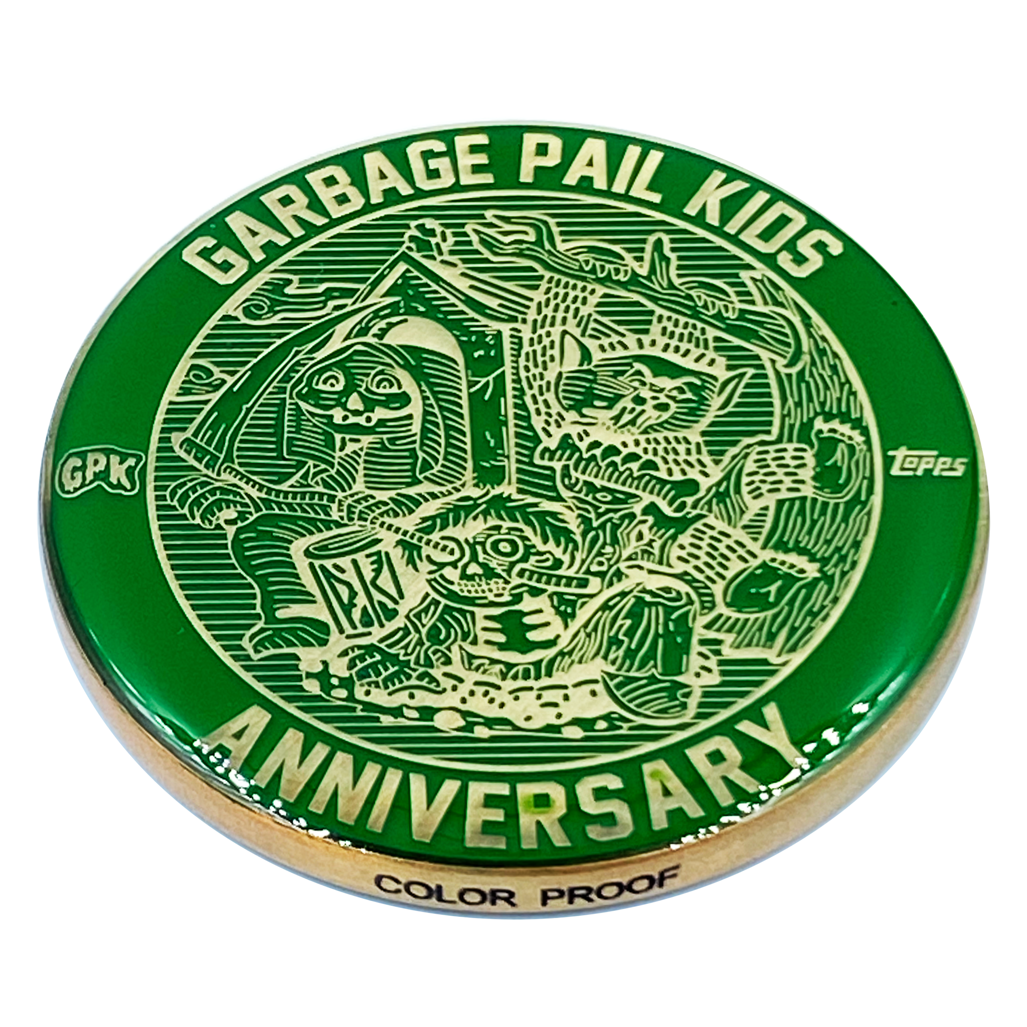 Green Color Proof Coin 001 Topps Officially Licensed challenge coin Garbage Pail Kids GPK Nation