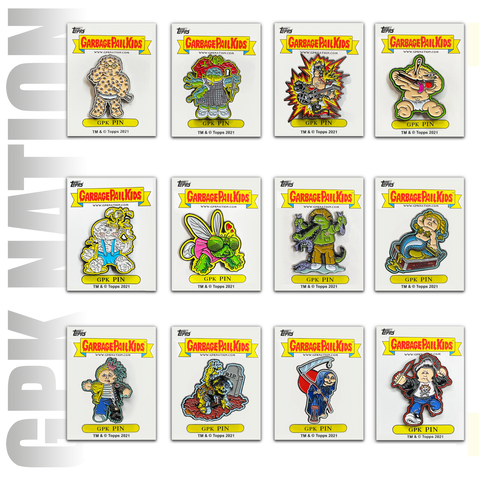 12 pin set Topps Officially Licensed GPK Pins 12 Garbage Pail Kids Limited Edition pins