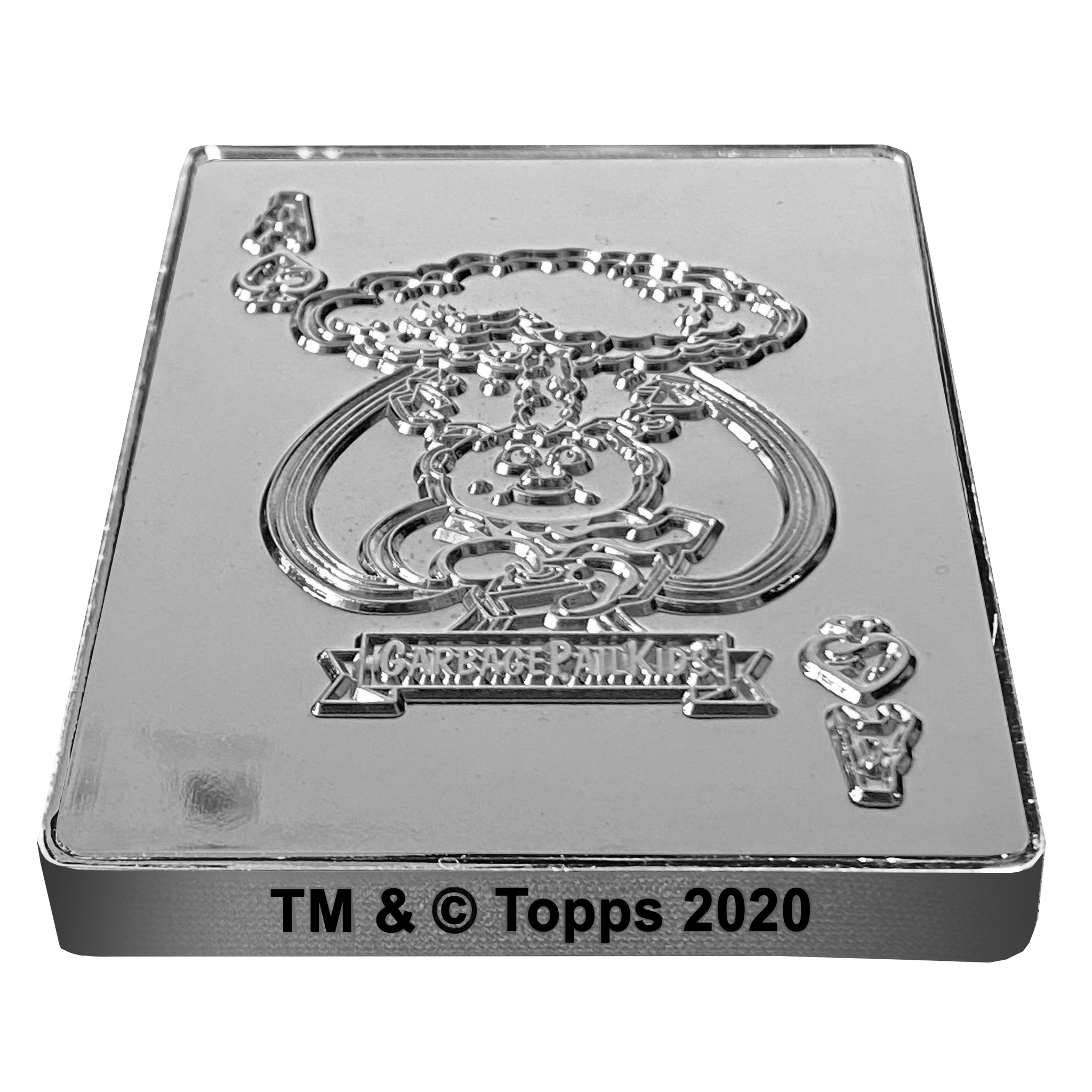 Adam Bomb Sterling Silver Plated GPK Challenge Coin Officially Licensed Topps Garbage Pail Kids Playing Cards Challenge Coin