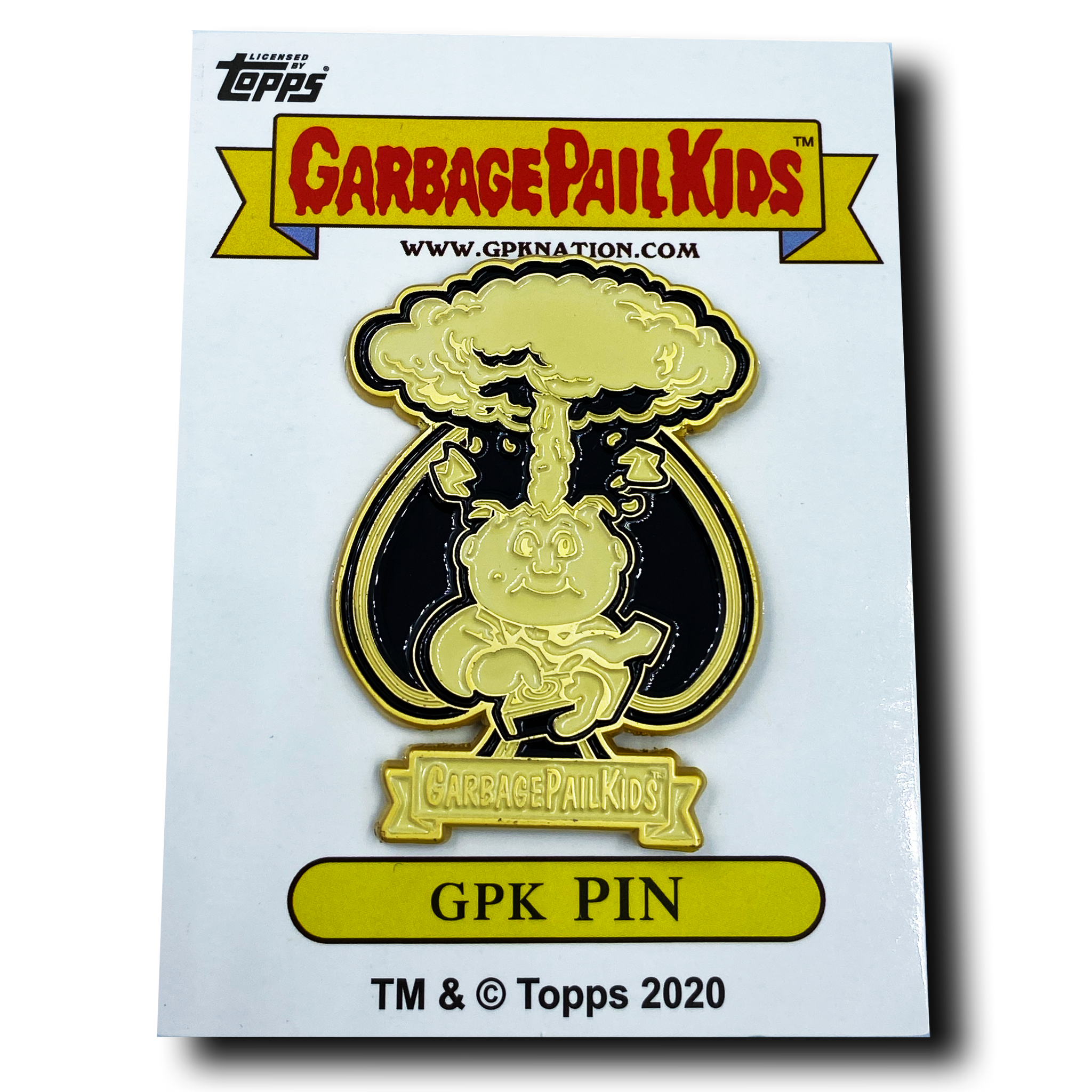Gold variation Adam Bomb GPK Pin Officially Licensed Topps Garbage Pail Kids