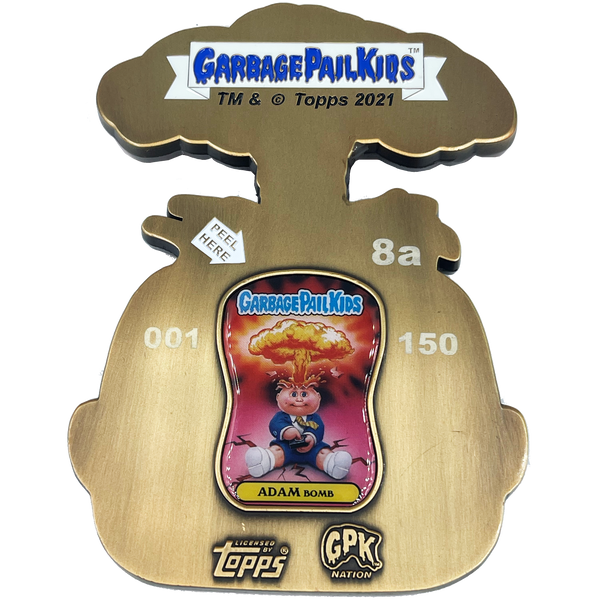 Officially Licensed GPK Adam Bomb Head Glow in the Dark Limited Edition Garbage Pail Kids Coin with serial number
