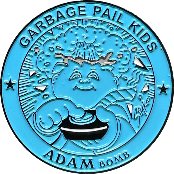 Blue Micro-Mini 1.5 inch SIMKO Adam Bomb TOPPS Officially Licensed Adam Bomb GPK Nation Challenge Coin Garbage Pail Kids