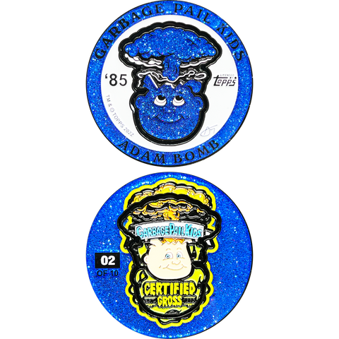 ***BLUE BRAINS*** Adam Bomb 2-piece coin BLUE GLITTER variation GPK-AA-005