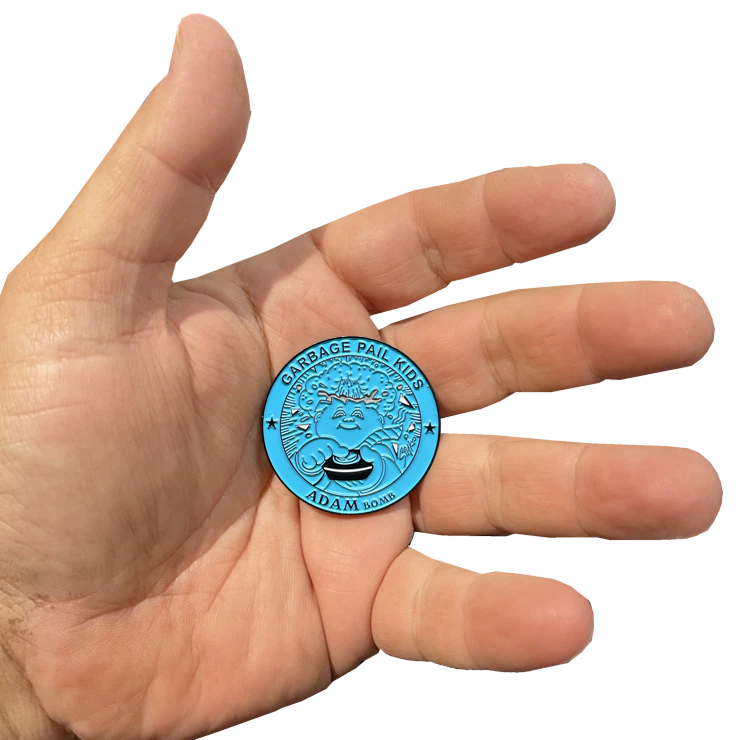 Blue Micro-Mini 1.5 inch SIMKO Adam Bomb TOPPS Officially Licensed Adam Bomb GPK Nation Challenge Coin Garbage Pail Kids