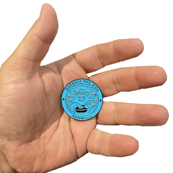 Blue Micro-Mini 1.5 inch SIMKO Adam Bomb TOPPS Officially Licensed Adam Bomb GPK Nation Challenge Coin Garbage Pail Kids