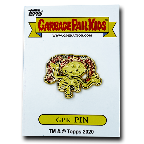 Gold variation Bony Joanie GPK Pin Officially Licensed Topps Garbage Pail Kids