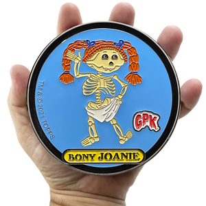 Large 4.75 inch GPK Bony Joanie Officially Licensed Topps Garbage Pail Kids Challenge Coin with inset card
