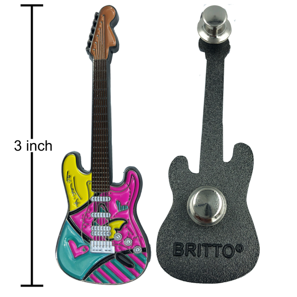 Romero Britto "South Beach Love" Officially Authorized Guitar Pin