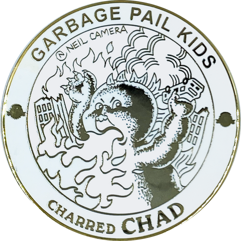 GPK-AA-005 CHARRED CHAD Topps Officially Licensed Neil Camera Artist Collaboration GPK Challenge Coin Garbage Pail Kids