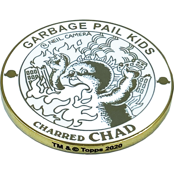 GPK-AA-005 CHARRED CHAD Topps Officially Licensed Neil Camera Artist Collaboration GPK Challenge Coin Garbage Pail Kids