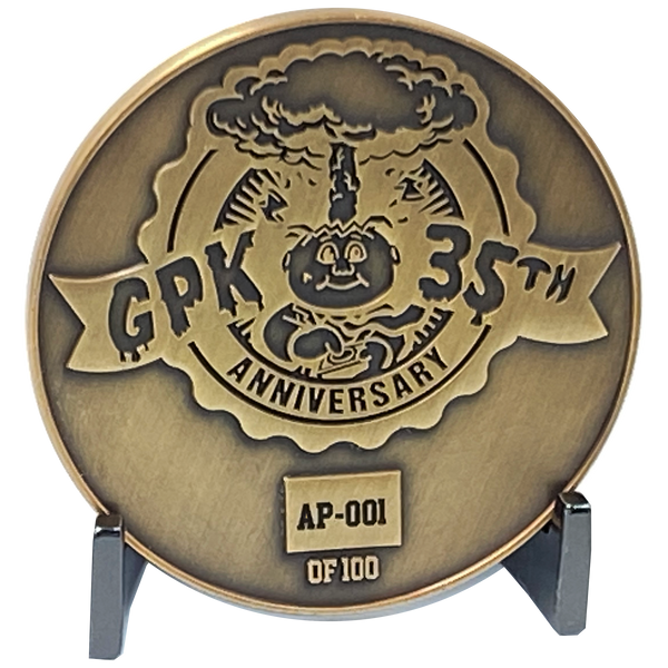 BUNDLE PACK Coin 003: 1 each Artist Proof, Silver Plated, Nickel Plated White Cloisonné Topps Officially Licensed challenge coin Garbage Pail Kids GPK Nation