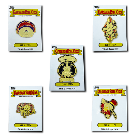 Complete Set of Gold variation GPK Pins Officially Licensed Topps Garbage Pail Kids Pins