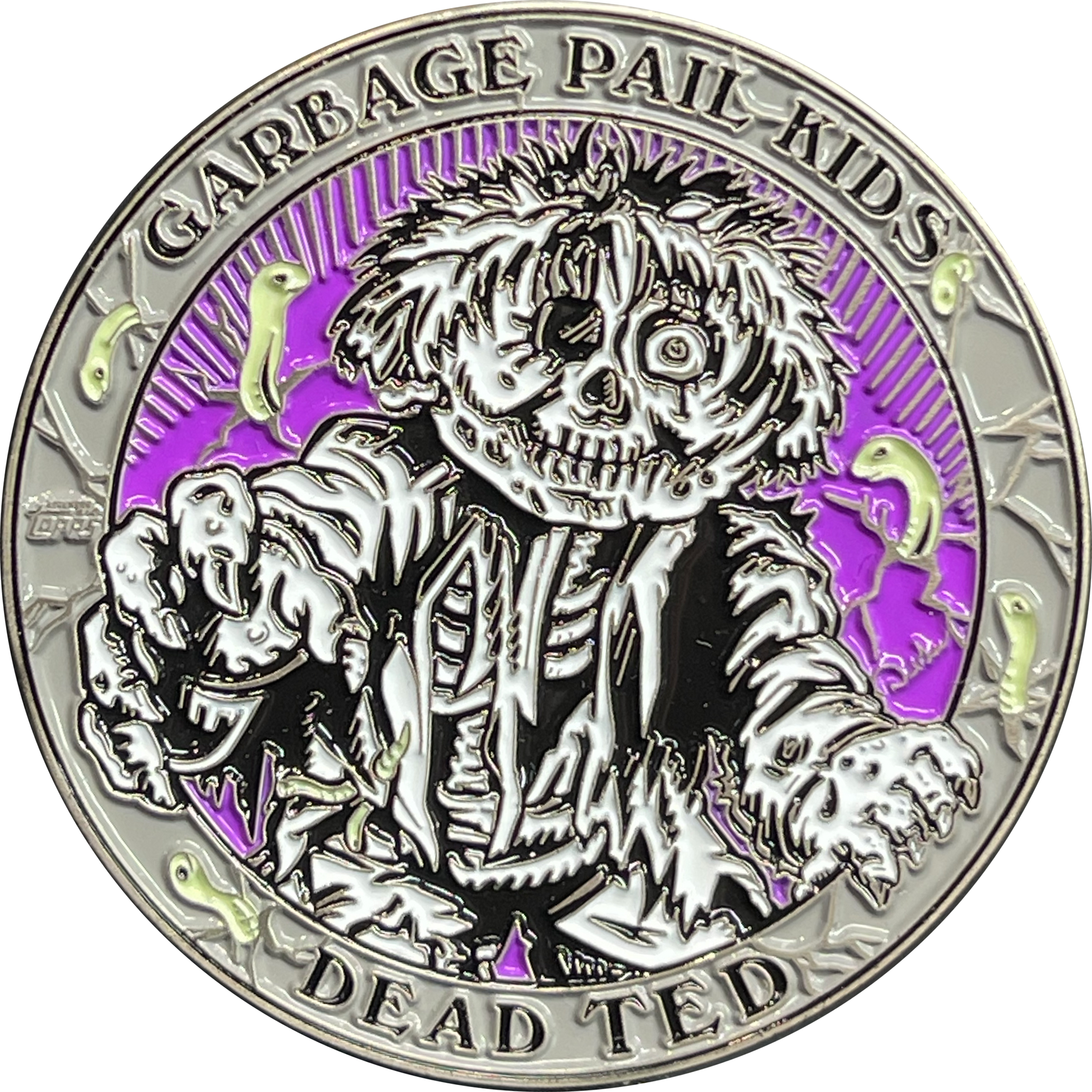 Antique Nickel plated David Gross GPK Dead Ted Moon Coin Officially Licensed by Topps Garbage Pail Kids DD-GPK-013