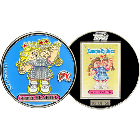 Double Heather Challenge Coin with Mini Card inset on back only 50 made GPK-DD-010