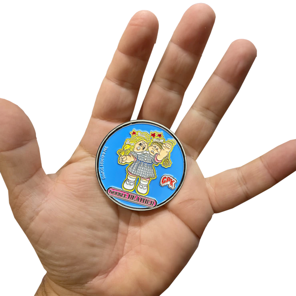 Double Heather Challenge Coin with Mini Card inset on back only 50 made GPK-DD-010
