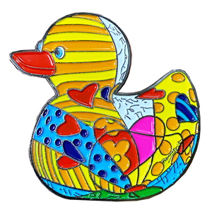 Romero Britto "Sugar Duck" Officially Authorized Pin Pop Art Duckling Rubber Ducky