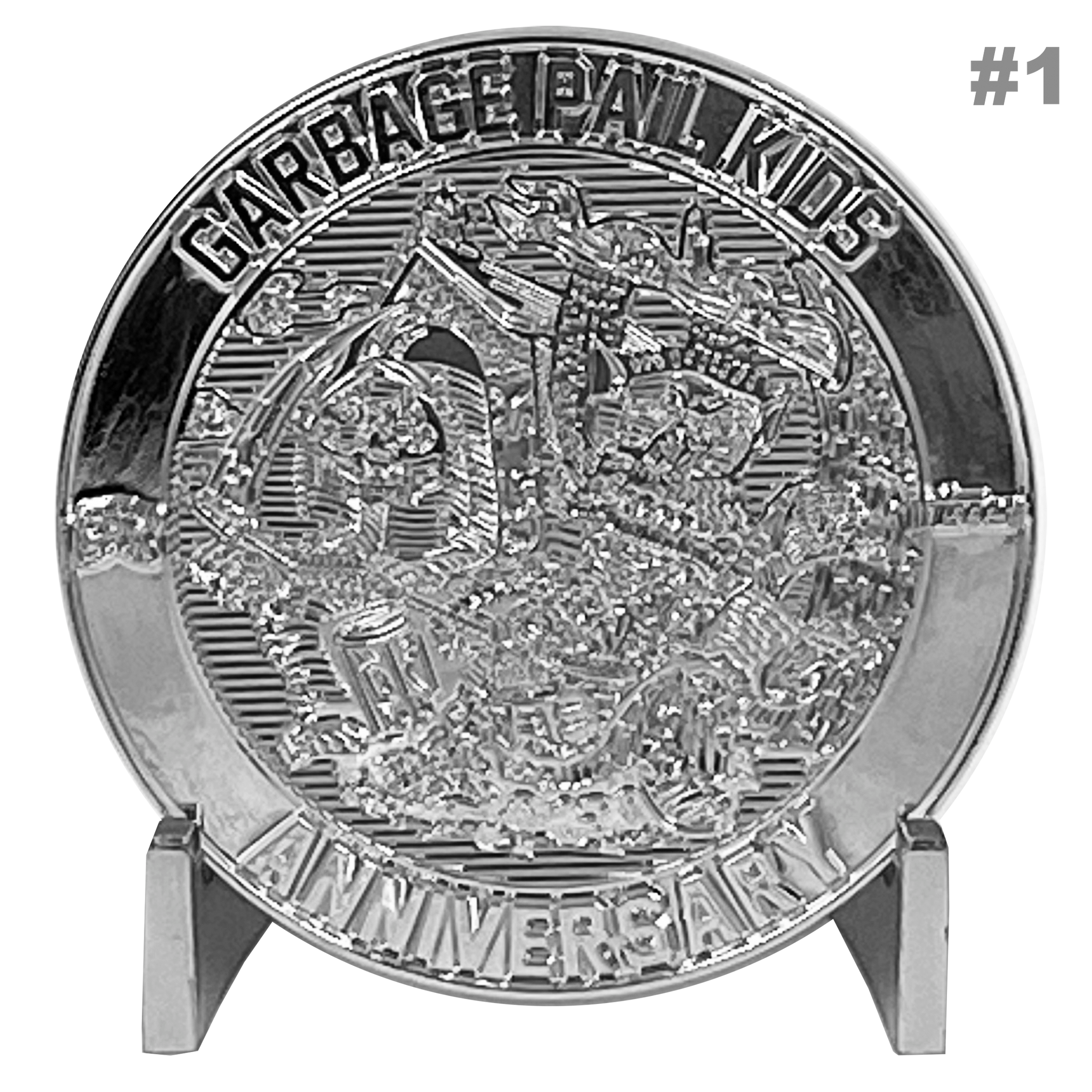 Coin 001 GPK Nation Genuine Sterling Silver Plated Challenge Coin Garbage Pail Kids