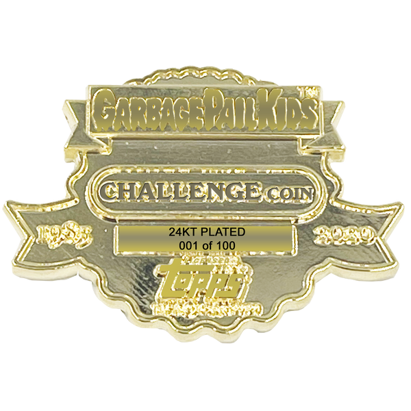 GPK-DD-001 24KT Gold plated Topps Officially Licensed GPK 35th Anniversary Garbage Pail Kids Adam Bomb Challenge Coin only 100 made 1.75 inch
